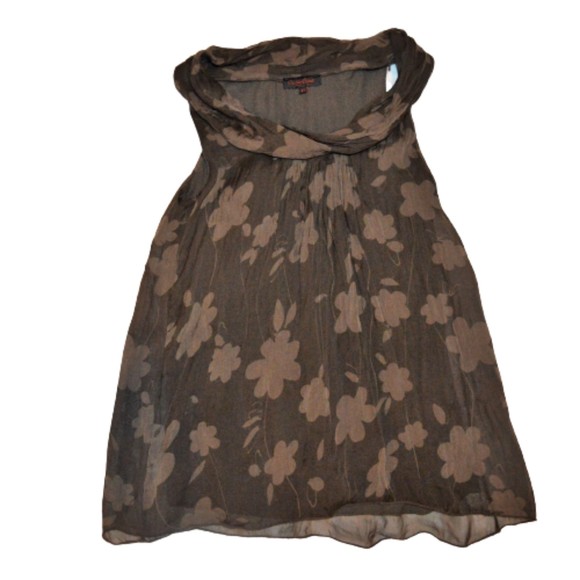 Carla Conti Vintage Silk Autumn Boho Floral Sleeveless Blouse - Picture 1 of 6